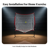 Tennis Practice Net Stable Frame Solo Practice Net Easy Storage Sports Training Equipment for Beginners, Advanced Participants, Outdoor, Backyard