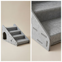 Climbing Cat Stairs with Hideaway Indoor Cat Ramp House Space-Saving Furniture Cozy for Cats, Kittens, Pet Owners, Living Room, Small Apartments, Bedroom