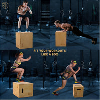 Wooden Plyometric Jump Box for Explosive Power Training and Fitness