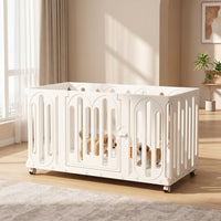 Modular Plastic Playpen Transparent Indoor Pet Enclosure Sturdy for Young Dogs