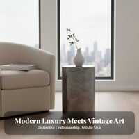 Cylindrical Metal Pedestal Minimalist Design Side Table Modern Italian-inspired minimalist design for Bedroom