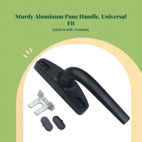 Pane Handle, Aluminum Alloy Transmission Handle, Replacement Winder Crank for Casement, Sliding, and Outward Opening panes