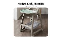 Multi-Functional Infant Eating Chair Five-Point Harness Young Child Dining Seat with Tray PP Material Convertible Infant High Chair for Mealtime