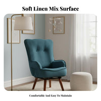 Upholstered Rotating Armchair Ergonomic Design Upholstered Rotating Chair Cushiony Comfort Easy Assembly for Homeowners, Bedroom
