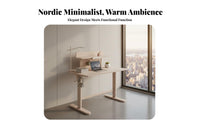 full set off-white Writing Desk with Hutch Spacious Desktop Writing Table with Hutch Ergonomic Design children's Furniture Sturdy Construction for Students, Kids 5-12, Parents, Study Area, Online Learning, Bedroom, Playroom