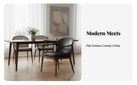 Walnut Wood Armchair Nordic Aesthetic Curved Spine Wooden Chair Italian Design Upholstered Pad for Restaurant, Home Office