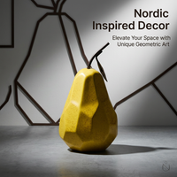 Fruit Sculpture Pear Ornament for Modern Living Room, Ceramic Fruit Sculpture Ge #variant:Yellow with Dots