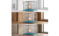 Stainless Steel Dog Crate with Wheels Long-Lasting Heavy Duty Dog Cage Indestructible Kennel Rust Resistant for Dogs, Indoor