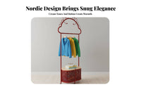 Rolling Clothes Stand with Basket Minimalist Nordic Design Rolling Valet Stand with Hamper Sturdy & Long-Lasting Creative Heaven