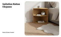 dual-layer Woven Shelf Multifunctional 2-Tier Side Stand space-efficient for Small areas