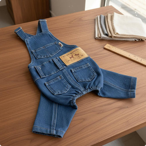 Dog Denim Overalls Adjustable Straps Denim Dog Overalls Skin Friendly