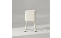 High-Legged Trash Bin with Inner Pail Rectangular Trash Can with Lid Modern Waste Bin with Wheels Sturdy for Kitchen