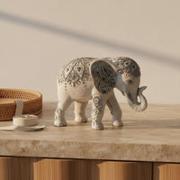 2 Pieces Resin Elephant Figurine Elegant Elephant Figurine Hand-Painted Look