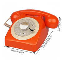 Classic Rotary Desk Phone Metal Bell Chime Retro Rotary Phone Vintage Wired Telephone Telephone for Office, Study Room