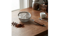 Stainless Steel Coffee Roasting Mesh with Wooden Handle Compact Coffee Roaster with Wood Handle Portable Bean Roasting Tool Heat-Resistant for Kitchen