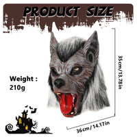 Wolf Mask with Faux Hair Full-Head Wolf Mask Realistic for Costume Parties