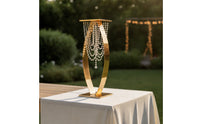 Flower Stand Gold-Colored Flower Stand with Square Base Floral Riser Decorative Display Plinth Tall for Wedding Planners
