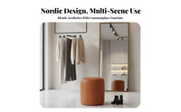 Soft Round Stool Nordic Design Footstool Multi-Functional Multifunctional for Boutique Owners, Fitting Room, Entryway, Bedroom