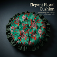Floral Tatami Seat Cushion, Velvet Floral Ruffled Seat Cushion, Romantic Ruffled Window Seat Cushion - Image 10