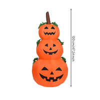 Freestanding Inflatable Jack-O'-Lantern Stack Seasonal Lighted Jack-O'-Lantern Scene Classic Spooky Halloween Inflatable Scene Outdoor for Yard, Porch, Garden, Party