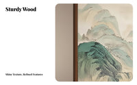 New Chinese aesthetic Multi-Panel Folding Screen Foldable Design Bamboo Ink Wash Panel separater Freestanding Privacy Partition Mobile for Interior Designers, Homeowners, asideice Workers, Living Room, Bedroom, Studio Apartment