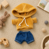 20cm Doll Clothes Set: Hooded Sweatshirt & Jeans for Cotton Dolls