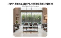 New Chinese Design Woven Panel Armchair Breathable Upholstery Reception Seating High-Resilience Foam Lounge Set Sturdy Frame for Interior Designers, Hotel Managers, Business Owners, Sales Office, Clubhouse, Living Room
