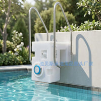 Compact Pool Filtration Unit with Handrails Integrated Wall-Mounted Pool Filter Small Efficient for Swimming Pools