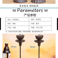 烛台复古中式铁艺铸铁禅意仿古家居茶室民宿酒店道具软装摆件蜡台