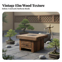Earthy Simplicity Design Floor Table Multi-Functional Rustic Wooden Tea Table Hand Polished Household Furniture for Homeowners, Adults, Garden, Patio
