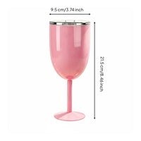 Stemmed Vino Cup Glossy Lustrous Vacuum Insulated Vino Cup Drinking Opening Stemmed Tumbler