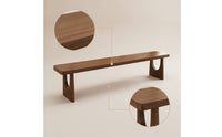 Natural Wood Bench with Arched Cutouts Rustic Dining Bench Farmhouse Furniture Modern for Homeowners