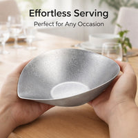 Irregular Stainless Steel Plate, Snowflake Silver