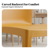 Armless Molded Chair Stackable Molded Shell Chair Modern Design Lightweight for Renters, Cafe, Meeting Room