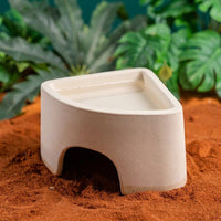 Terracotta Reptile Hide and 60mm Entrance Reptile Hide, Leopard Gecko Terrarium Accessories, Porous Moisture Retaining Cave for Shedding, Pack of 2