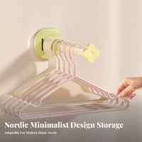 Drill-No-Drill Installation Wall Mounted Hanger Rack No Drilling Required Retractable Hanger Organizer Space-Saving for Balcony, Closet