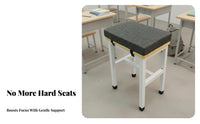 Thick Sponge Seat Pad Thickened Rectangle Seat Cushion Breathable Chair Cushion with Straps for Students, Classroom, Office, Dining Room