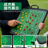 Green Soccer Tactics Board Double-sided Printed Flat Portable Erasable Coach Tactical Explanation Teaching Board Equipment