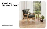 2 Pieces Armchair with Matching Side Table Japaneseaesthetic Design Seating Group Wide Seat Sturdy and Strong for Reception Area