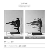 简约创意人物雕塑铸铁人摆件售楼处样板间酒店大厅电视柜工艺品
