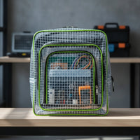 Pvc Backpack Anti Clear Bag with Front Pocket Translucent Backpack with Front Pocket for Technicians, Students, School