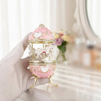 Jewelry Box Rhinestone Trim Enameled Trinket Box Hand-Painted for Tabletop