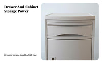 Patient Room Nightstand Easy to Clean Hospital Furniture Side Hooks for Patients
