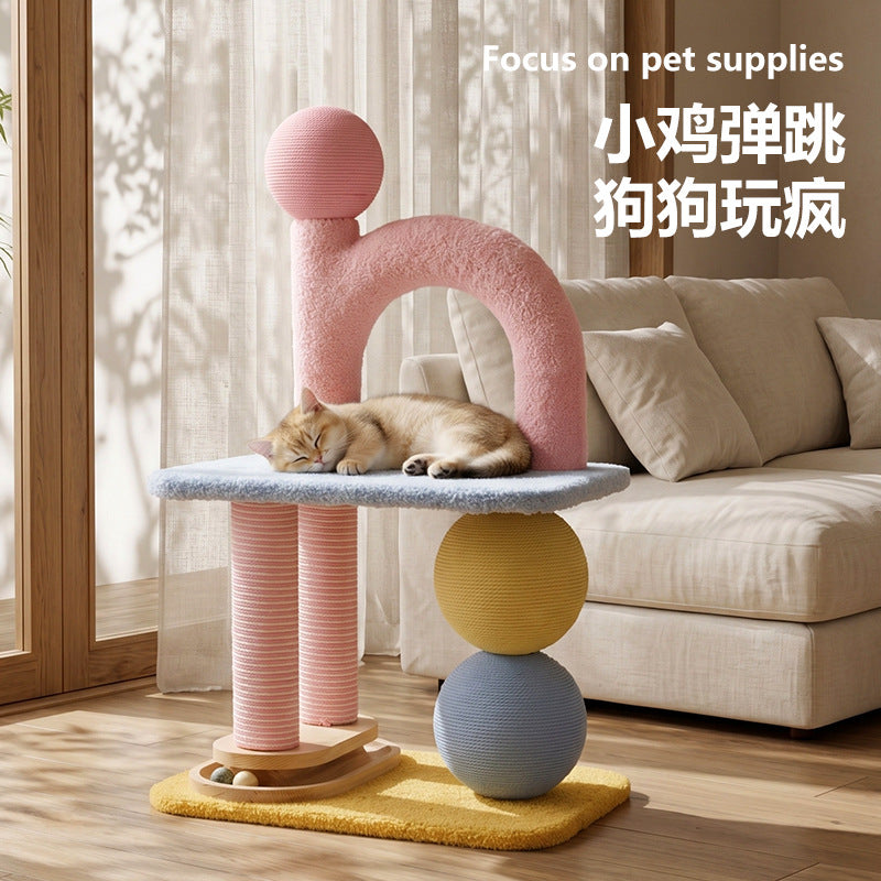 Cat Tree with Scratching Post and Condo, Small Space