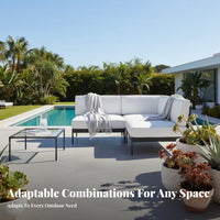 4 Pieces 4-Piece Woven Seating Set Weather-Resistant Outdoor Furniture Set Thick Paddings Easy to Clean for Homeowners