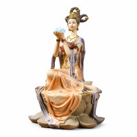 Flying Apsara Statue Ornate Decor Glossy for Desk