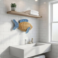 Woven Fish Wall Decor Open Weave Woven Sea Creature Decor Natural Look