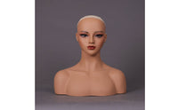 PVC Mannequin Bust Smooth Surface Display Head Bust Stable Base for Photo Photography