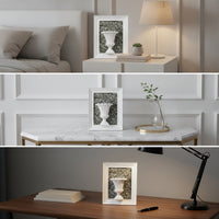 Resin Decorative Frame Freestanding Frame with Flower-Pot Motif Classical Urn Relief Plaque for Entryway Console, Bookshelf, Side Table