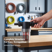 Pressure Washer Sediment Inline Water Filter Clear Cup Hose Strainer Barbed Coupling Connection Transparent Chamber Suitable for Car Wash Pump Equipment